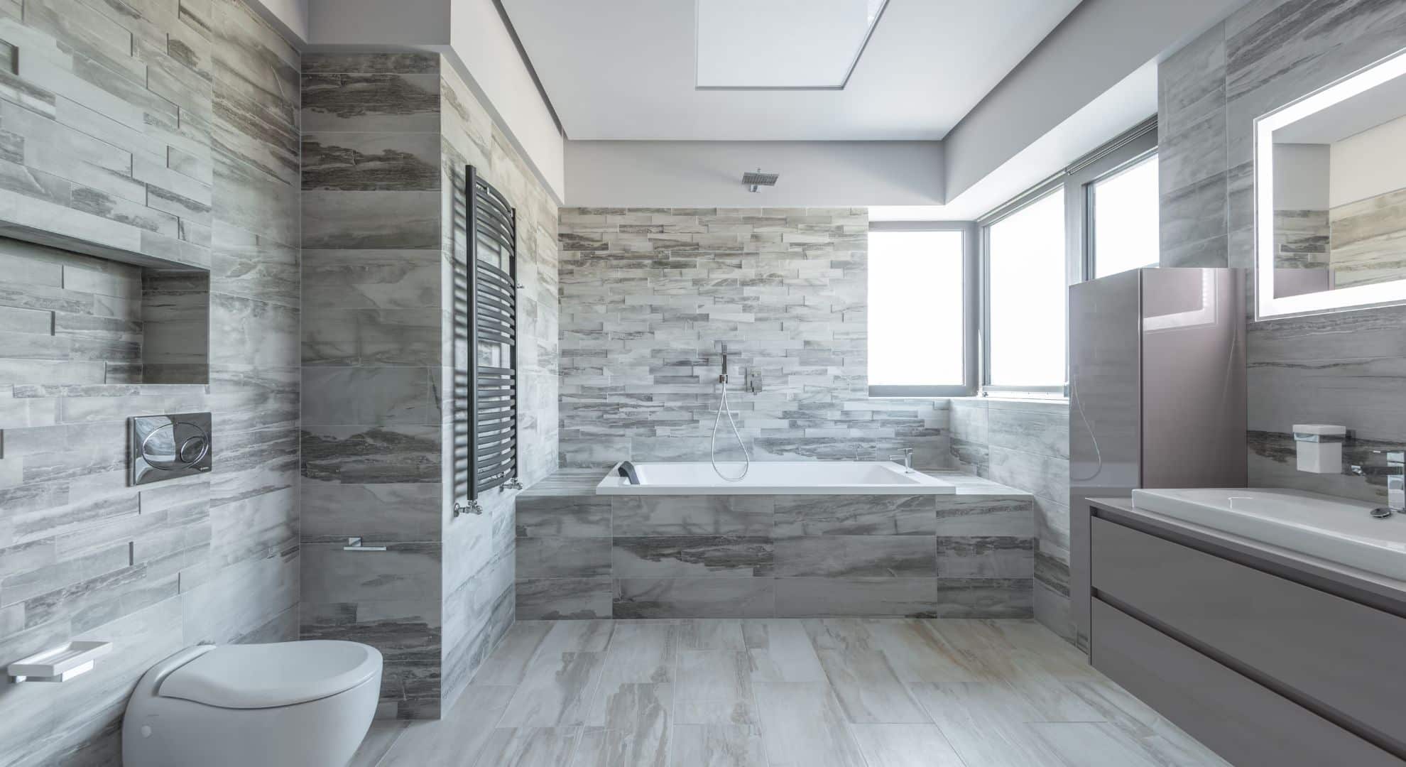 a bathroom with textured walls